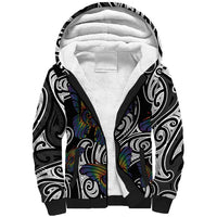 Aotearoa Takatapui Pride Sherpa Hoodie Rainbow Butterfly - Free To Love