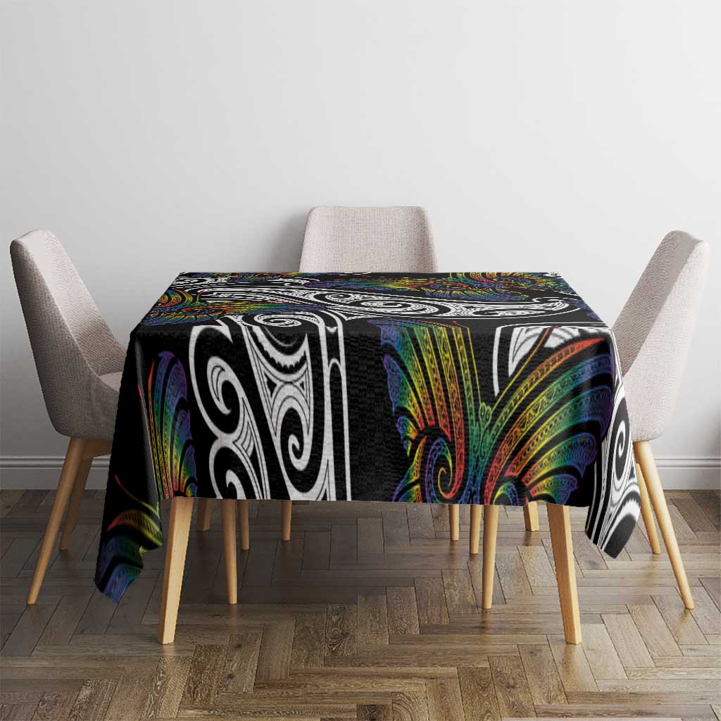Aotearoa Takatapui Pride Tablecloth Rainbow Butterfly - Free To Love