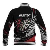 New Zealand Darts Personalised Baseball Jacket Silver Fern Dynamic