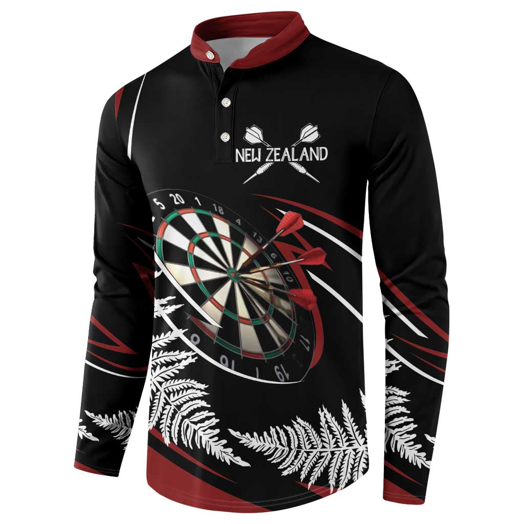 New Zealand Darts Personalised Button Sweatshirt Silver Fern Dynamic