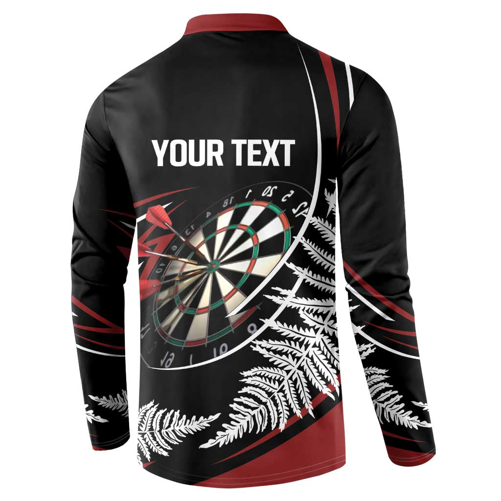 New Zealand Darts Personalised Button Sweatshirt Silver Fern Dynamic