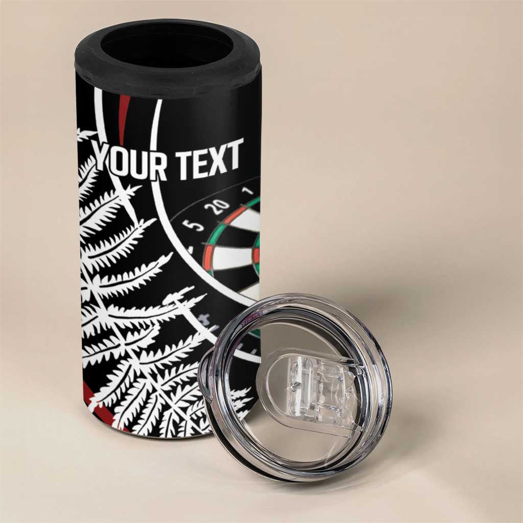 New Zealand Darts Personalised 4 in 1 Can Cooler Tumbler Silver Fern Dynamic