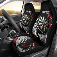 New Zealand Darts Personalised Car Seat Cover Silver Fern Dynamic LT7 - Polynesian Pride