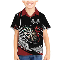 New Zealand Darts Personalised Family Matching Mermaid Dress and Hawaiian Shirt Silver Fern Dynamic