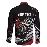 New Zealand Darts Personalised Family Matching Off The Shoulder Long Sleeve Dress and Hawaiian Shirt Silver Fern Dynamic
