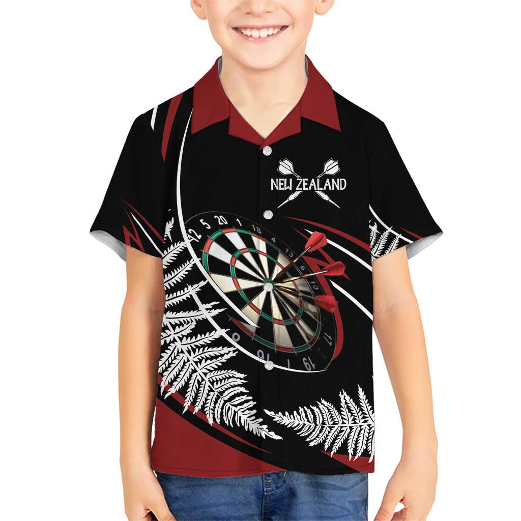 New Zealand Darts Personalised Family Matching Off Shoulder Short Dress and Hawaiian Shirt Silver Fern Dynamic