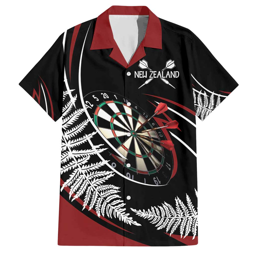 New Zealand Darts Personalised Hawaiian Shirt Silver Fern Dynamic LT7 Red - Polynesian Pride