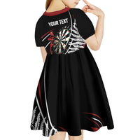 New Zealand Darts Personalised Kid Short Sleeve Dress Silver Fern Dynamic