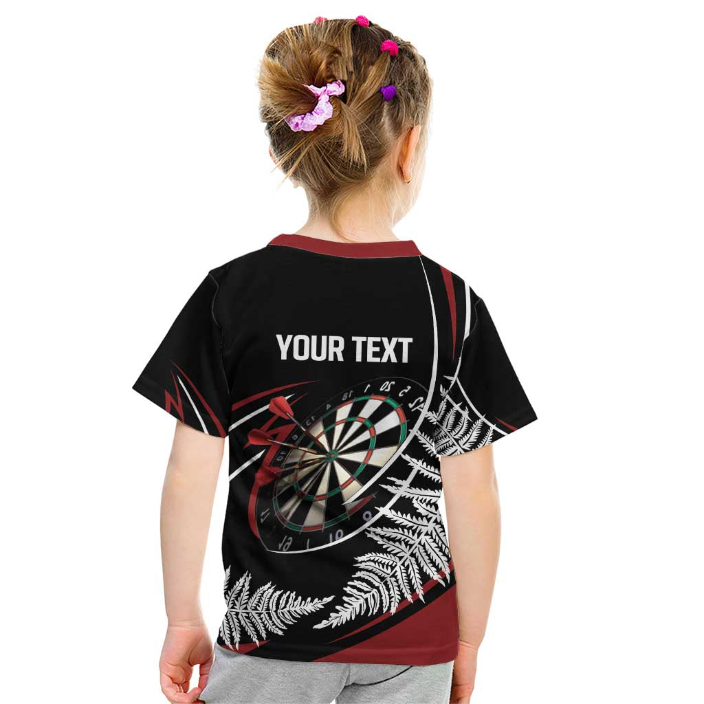 New Zealand Darts Personalised Kid T Shirt Silver Fern Dynamic LT7 - Polynesian Pride