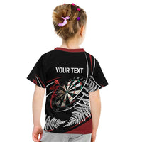New Zealand Darts Personalised Kid T Shirt Silver Fern Dynamic LT7 - Polynesian Pride