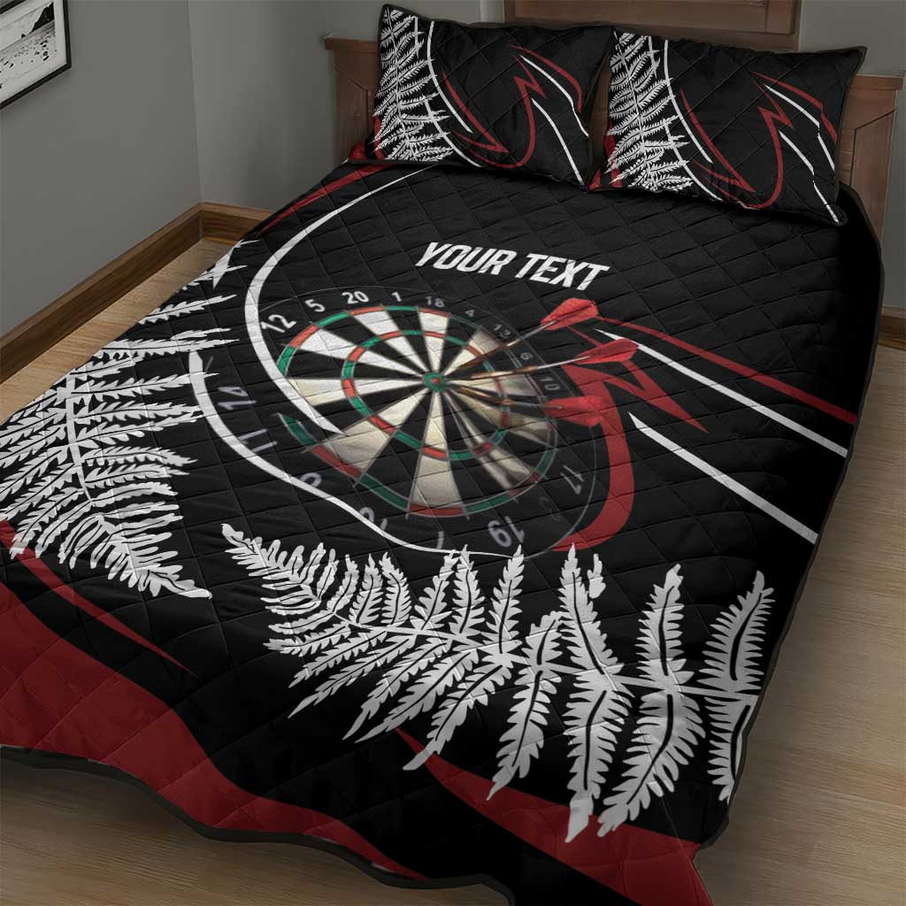 New Zealand Darts Personalised Quilt Bed Set Silver Fern Dynamic