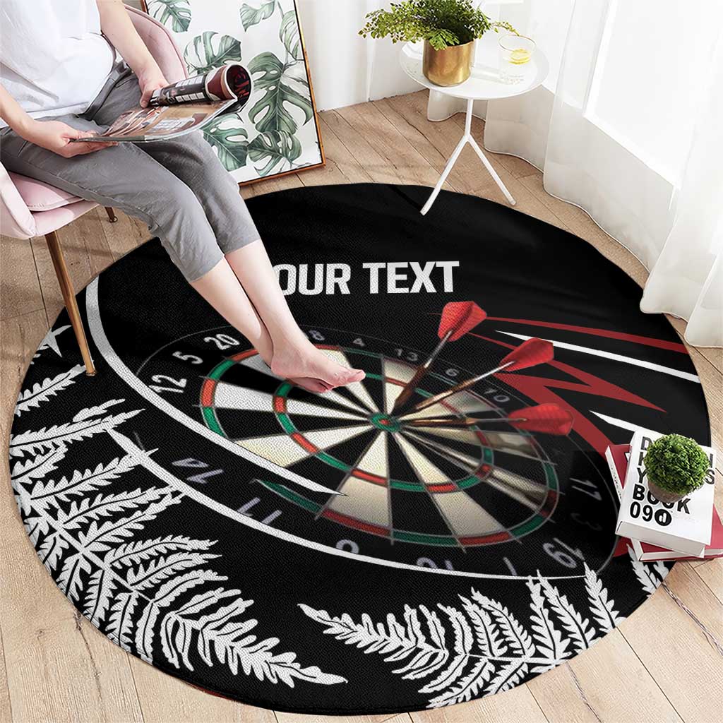 New Zealand Darts Personalised Round Carpet Silver Fern Dynamic