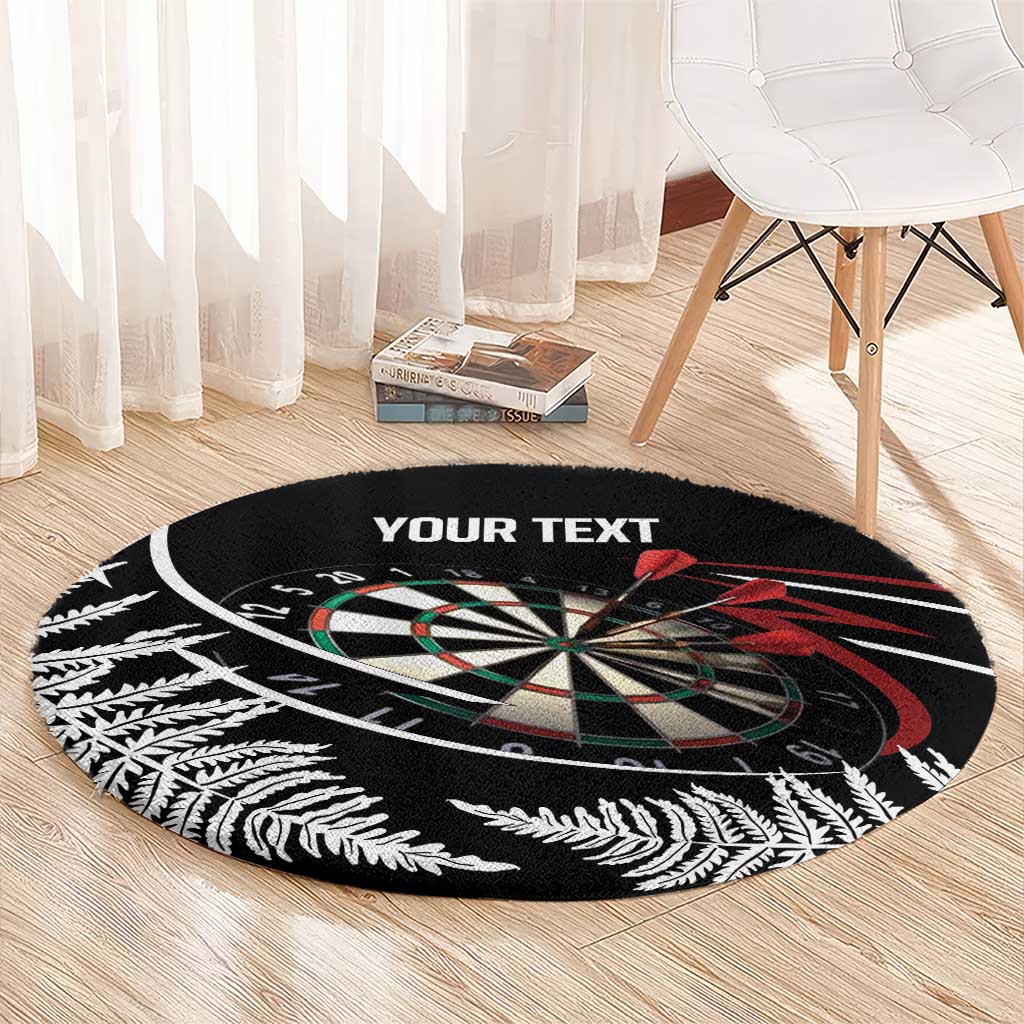 New Zealand Darts Personalised Round Carpet Silver Fern Dynamic