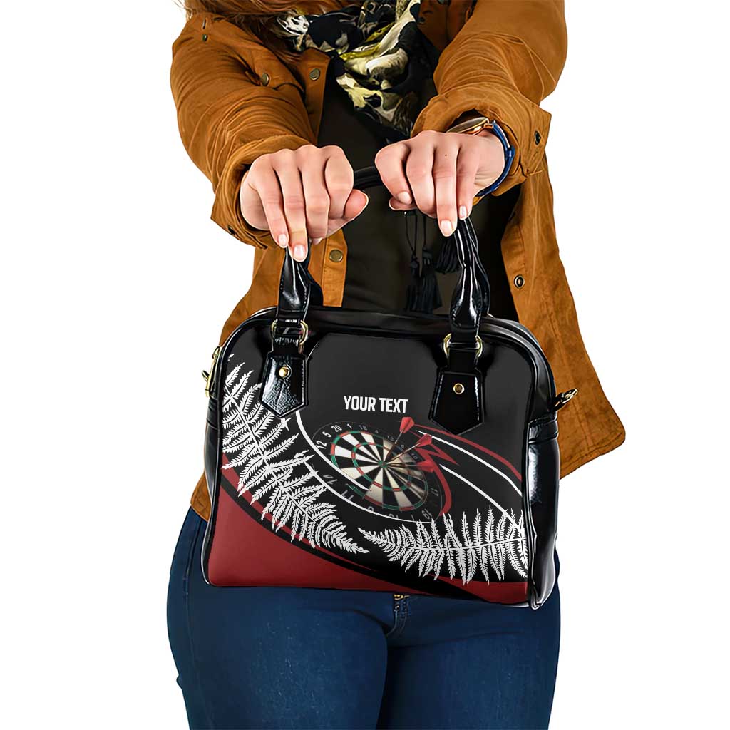 New Zealand Darts Personalised Shoulder Handbag Silver Fern Dynamic LT7 One Size Red - Polynesian Pride