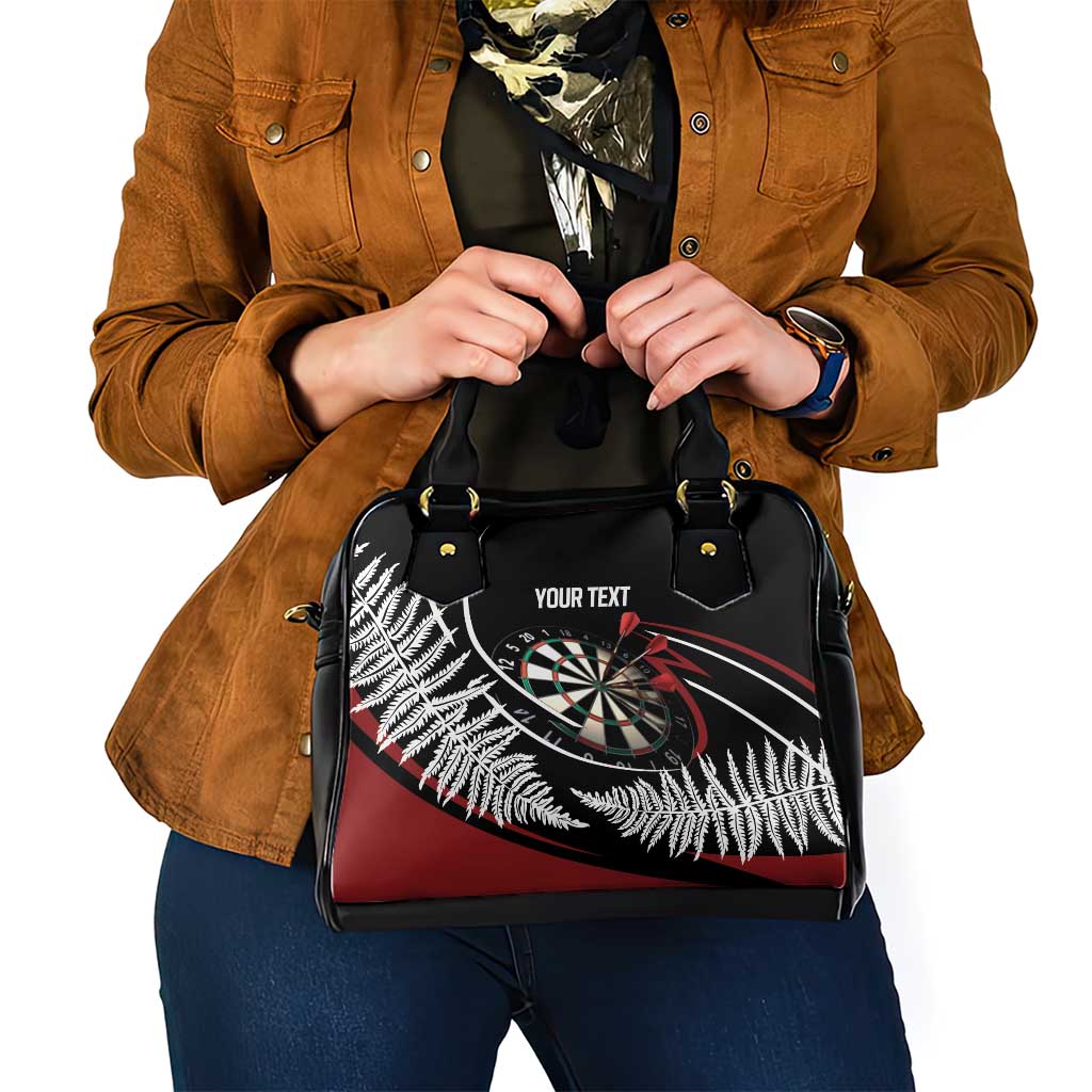 New Zealand Darts Personalised Shoulder Handbag Silver Fern Dynamic LT7 - Polynesian Pride