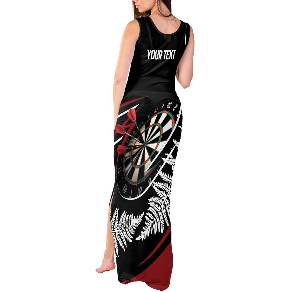 New Zealand Darts Personalised Tank Maxi Dress Silver Fern Dynamic