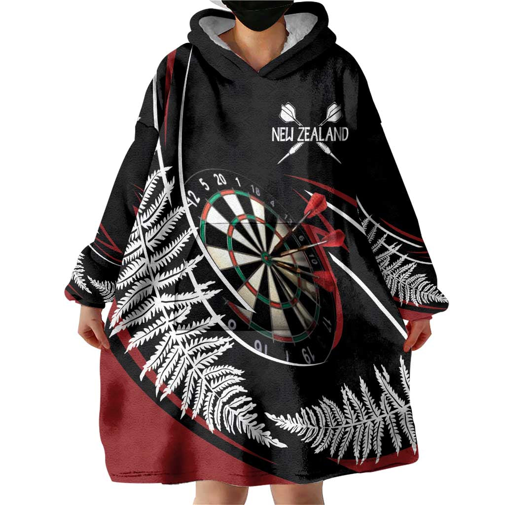 New Zealand Darts Personalised Wearable Blanket Hoodie Silver Fern Dynamic