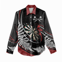 New Zealand Darts Personalised Women Casual Shirt Silver Fern Dynamic
