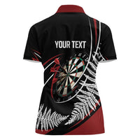 New Zealand Darts Personalised Women Polo Shirt Silver Fern Dynamic