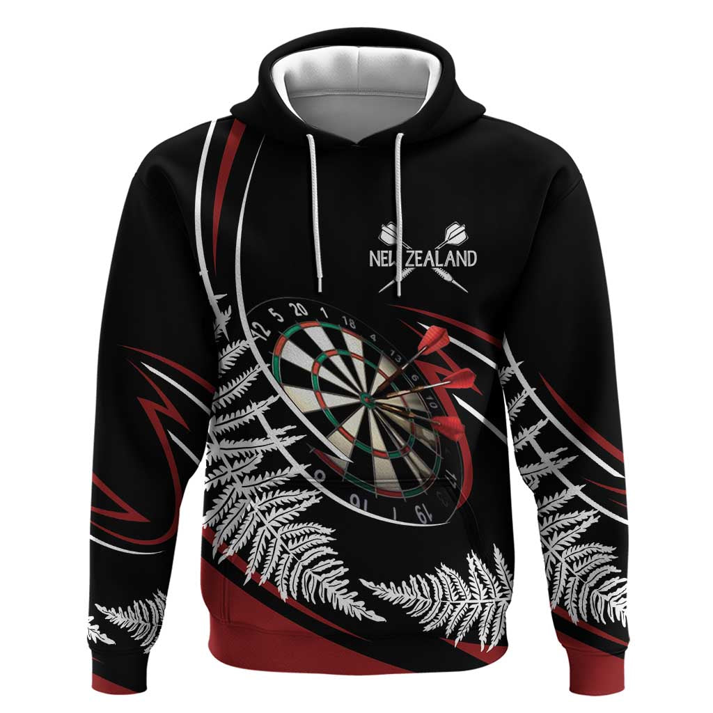 New Zealand Darts Personalised Zip Hoodie Silver Fern Dynamic