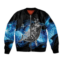 Maori Matariki Te Araroa Paikea Starry Bomber Jacket Tangaroa Whakatauki LT7 Unisex Black - Polynesian Pride
