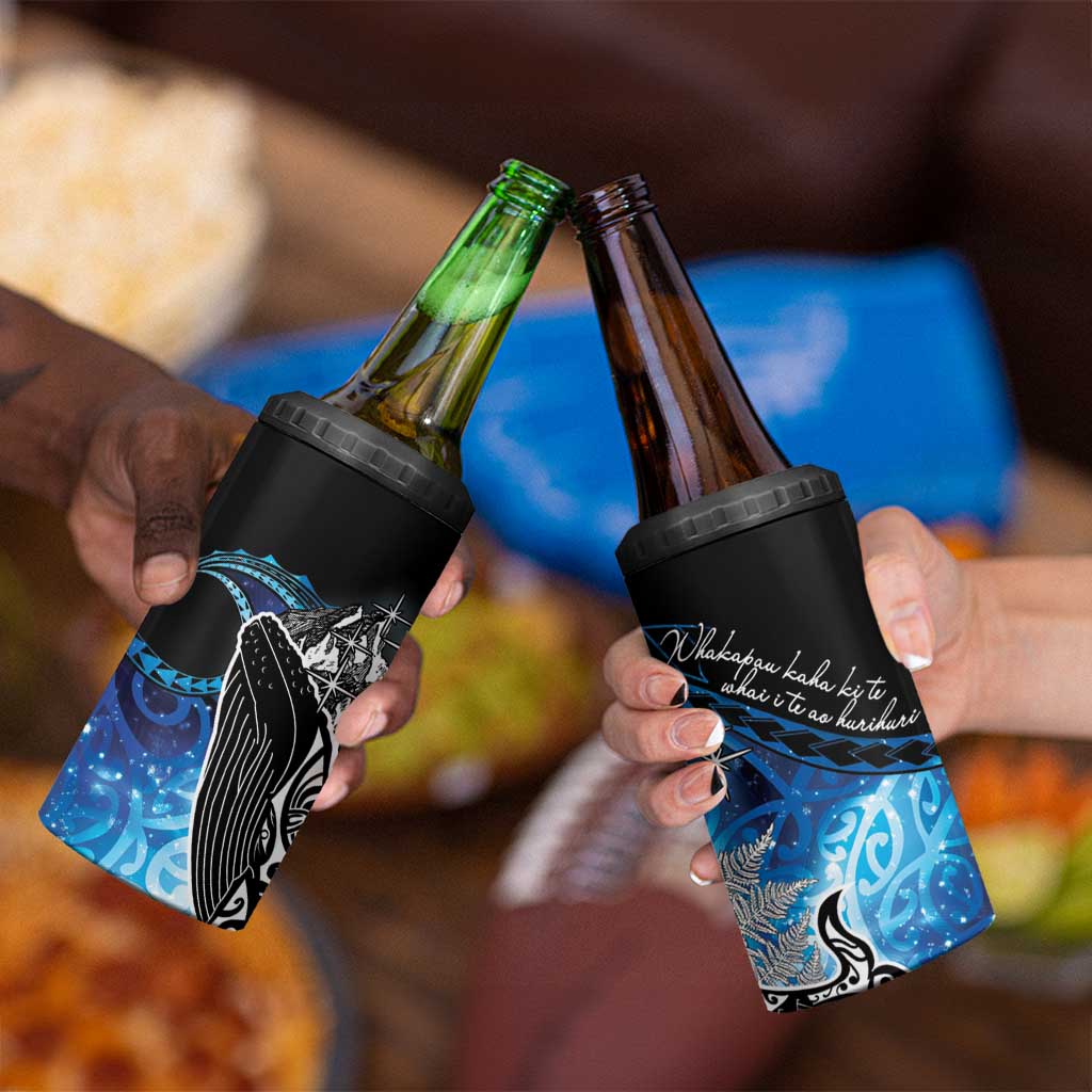 Maori Matariki Te Araroa Paikea Starry 4 in 1 Can Cooler Tumbler Tangaroa Whakatauki LT7 - Polynesian Pride