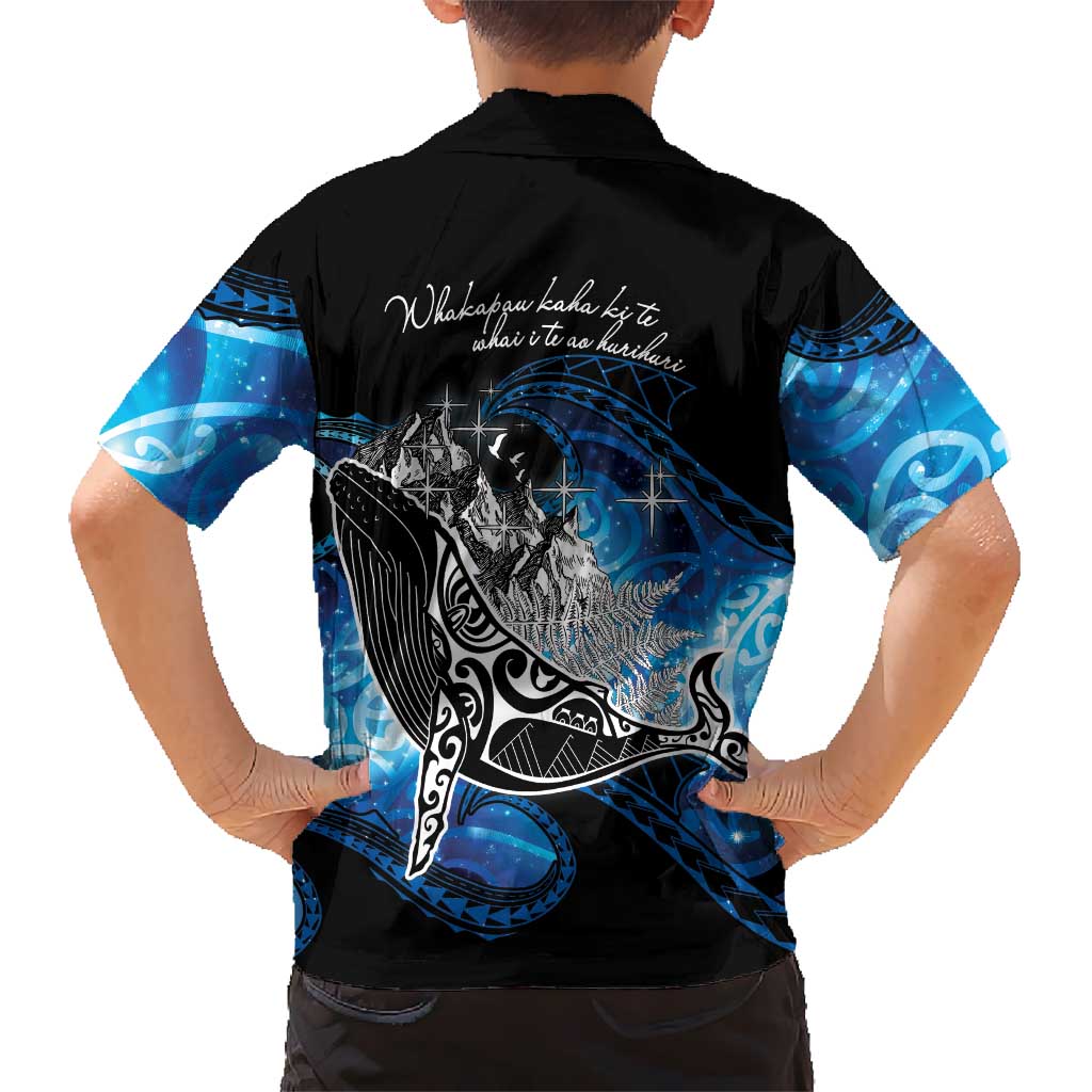 Maori Matariki Te Araroa Paikea Starry Family Matching Short Sleeve Bodycon Dress and Hawaiian Shirt Tangaroa Whakatauki LT7 - Polynesian Pride