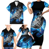 Maori Matariki Te Araroa Paikea Starry Family Matching Short Sleeve Bodycon Dress and Hawaiian Shirt Tangaroa Whakatauki LT7 - Polynesian Pride