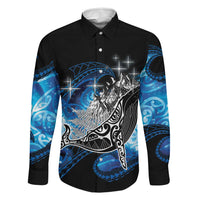 Maori Matariki Te Araroa Paikea Starry Family Matching Short Sleeve Bodycon Dress and Hawaiian Shirt Tangaroa Whakatauki LT7 Dad's Shirt - Long Sleeve Black - Polynesian Pride