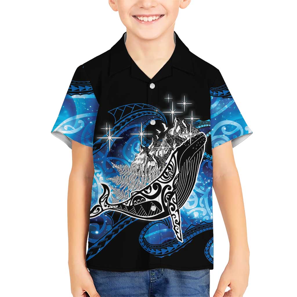 Maori Matariki Te Araroa Paikea Starry Family Matching Short Sleeve Bodycon Dress and Hawaiian Shirt Tangaroa Whakatauki LT7 Son's Shirt Black - Polynesian Pride