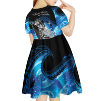 Maori Matariki Te Araroa Paikea Starry Kid Short Sleeve Dress Tangaroa Whakatauki LT7 - Polynesian Pride