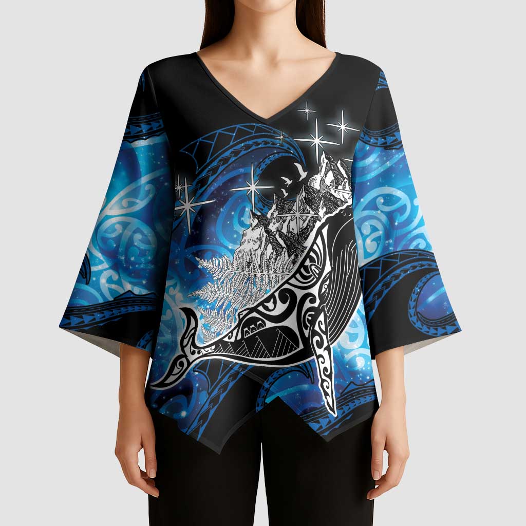 Maori Matariki Te Araroa Paikea Starry Kimono Sleeve Blouse Tangaroa Whakatauki LT7 - Polynesian Pride