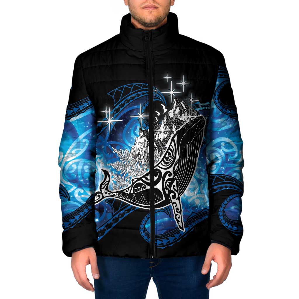 Maori Matariki Te Araroa Paikea Starry Padded Jacket Tangaroa Whakatauki LT7 Men Black - Polynesian Pride