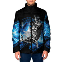 Maori Matariki Te Araroa Paikea Starry Padded Jacket Tangaroa Whakatauki LT7 Men Black - Polynesian Pride