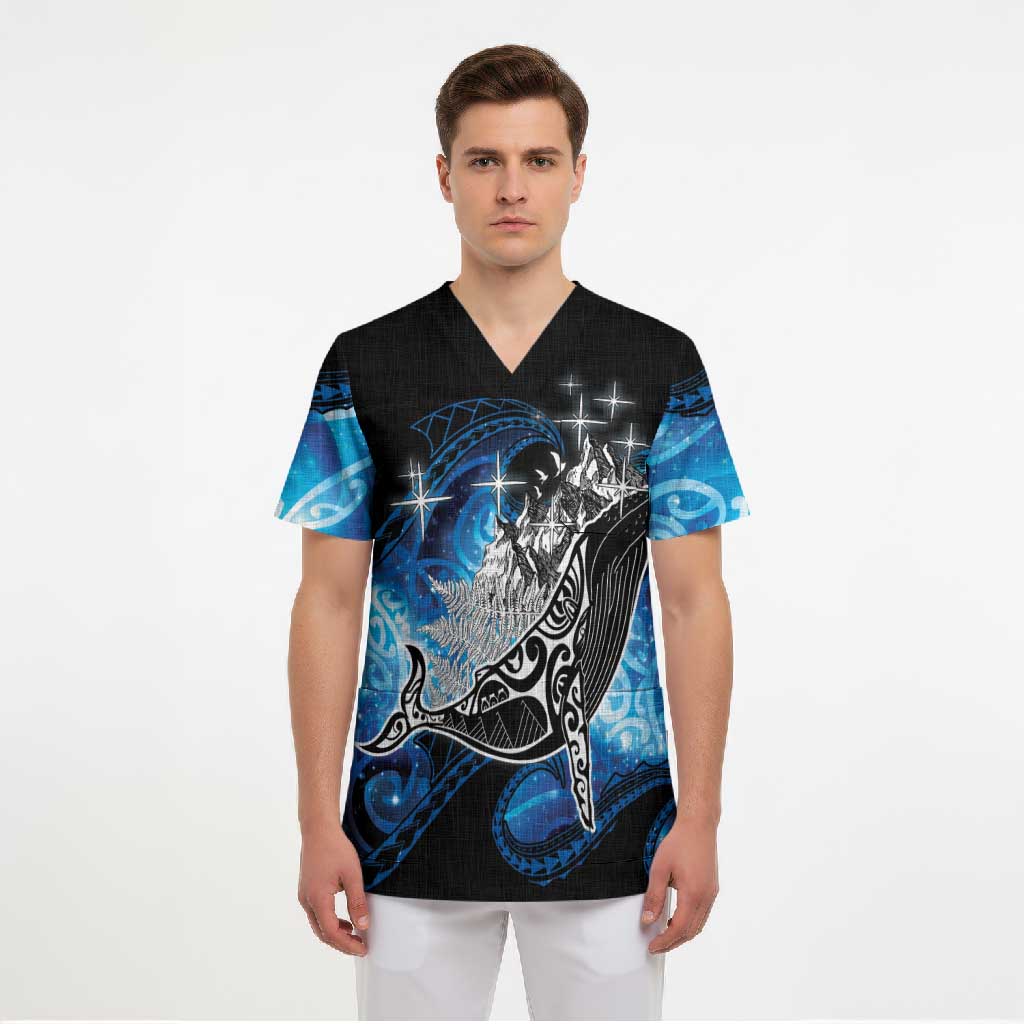 Maori Matariki Te Araroa Paikea Starry Scrub Top Tangaroa Whakatauki LT7 - Polynesian Pride