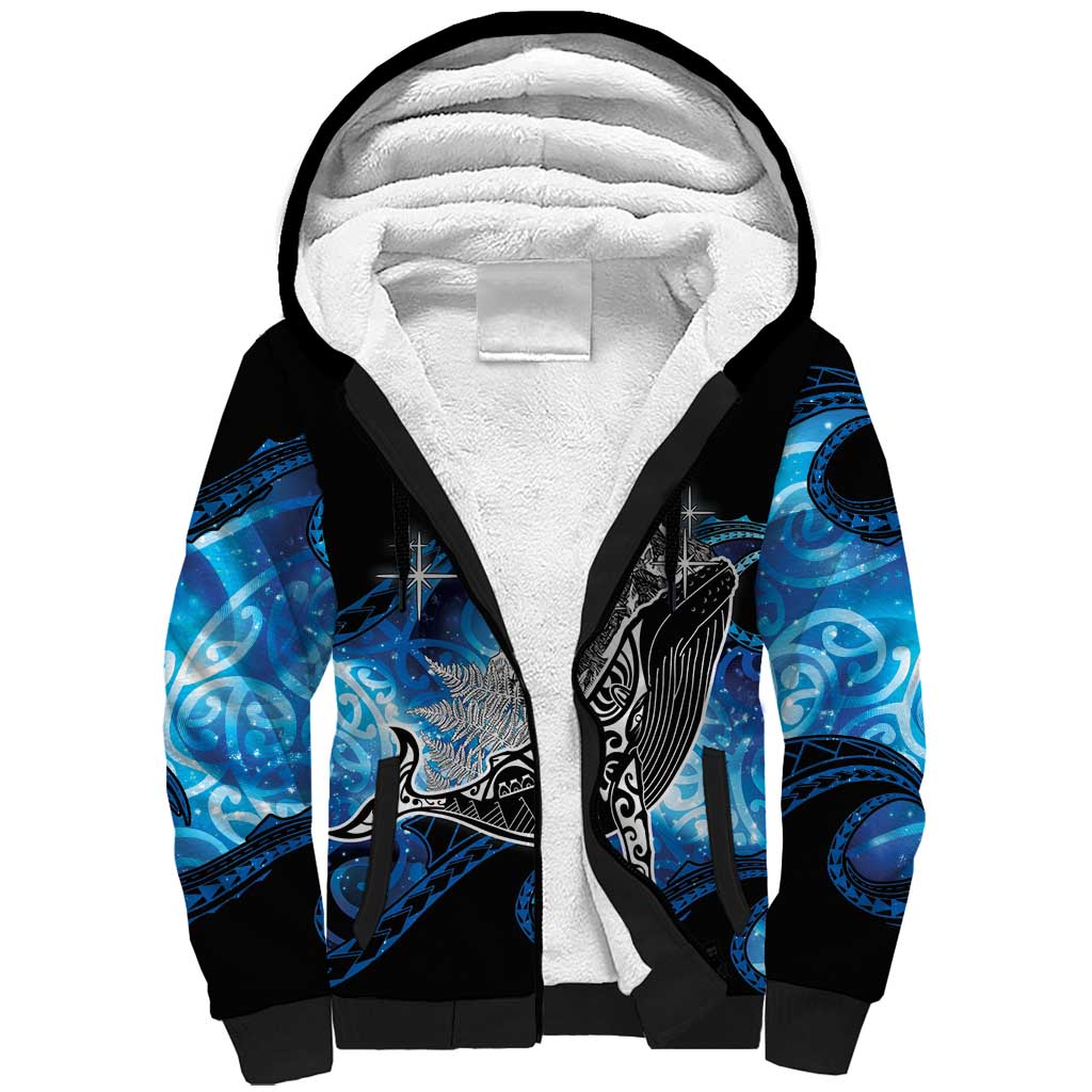 Maori Matariki Te Araroa Paikea Starry Sherpa Hoodie Tangaroa Whakatauki