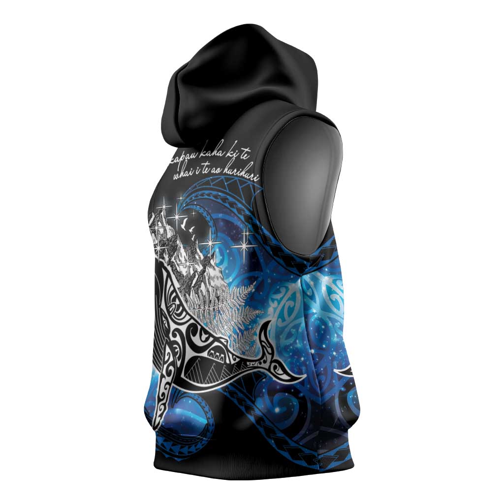Maori Matariki Te Araroa Paikea Starry Sleeveless Hoodie Tangaroa Whakatauki LT7 - Polynesian Pride