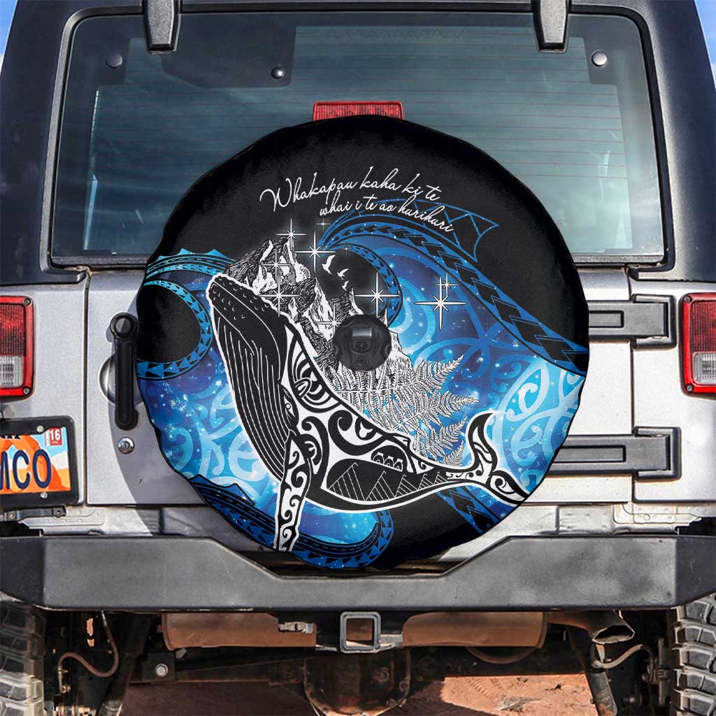 Maori Matariki Te Araroa Paikea Starry Spare Tire Cover Tangaroa Whakatauki LT7 Black - Polynesian Pride