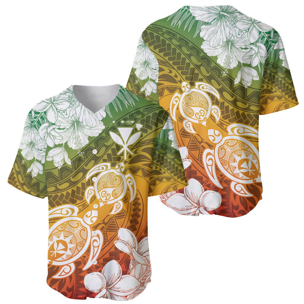 Kanaka Maoli Hawaii Flag Day Baseball Jersey Vibrant Frangipani