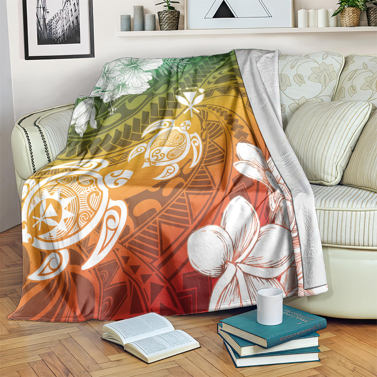 Kanaka Maoli Hawaii Flag Day Blanket Vibrant Frangipani LT7 Colorful - Polynesian Pride
