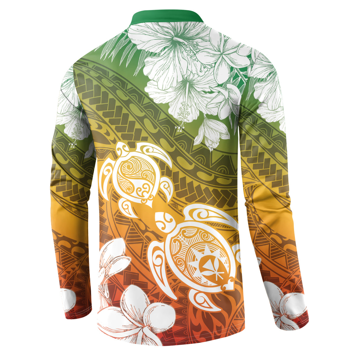 Kanaka Maoli Hawaii Flag Day Button Sweatshirt Vibrant Frangipani