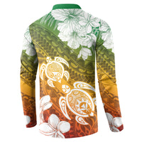 Kanaka Maoli Hawaii Flag Day Button Sweatshirt Vibrant Frangipani