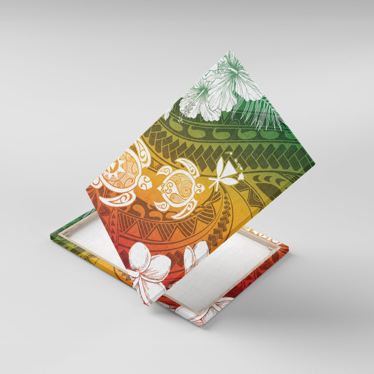 Kanaka Maoli Hawaii Flag Day Canvas Wall Art Vibrant Frangipani