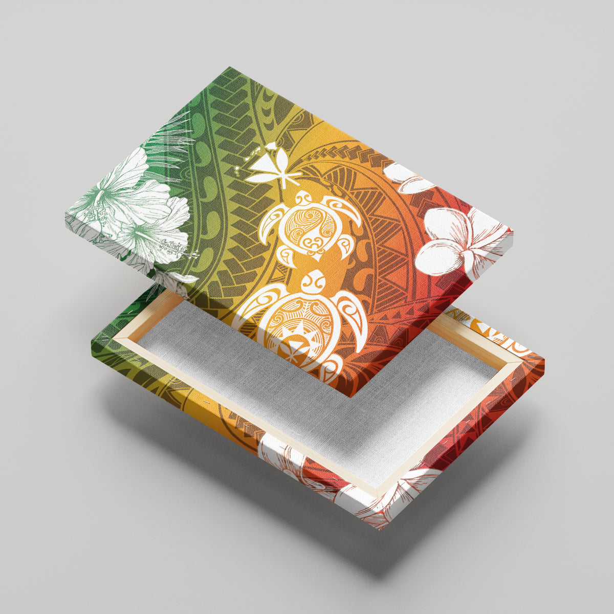 Kanaka Maoli Hawaii Flag Day Canvas Wall Art Vibrant Frangipani