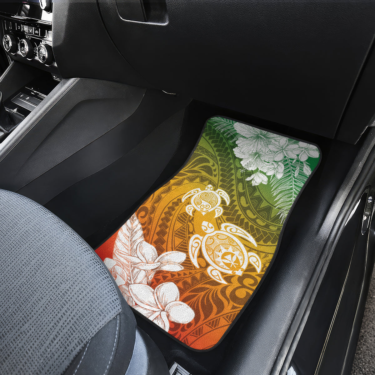 Kanaka Maoli Hawaii Flag Day Car Mats Vibrant Frangipani