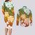 Kanaka Maoli Hawaii Flag Day Couples Matching Long Sleeve Bodycon Dress and Long Sleeve Button Shirt Vibrant Frangipani