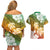 Kanaka Maoli Hawaii Flag Day Couples Matching Off Shoulder Short Dress and Hawaiian Shirt Vibrant Frangipani