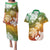 Kanaka Maoli Hawaii Flag Day Couples Matching Puletasi and Hawaiian Shirt Vibrant Frangipani