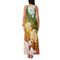 Kanaka Maoli Hawaii Flag Day Family Matching Tank Maxi Dress and Hawaiian Shirt Vibrant Frangipani