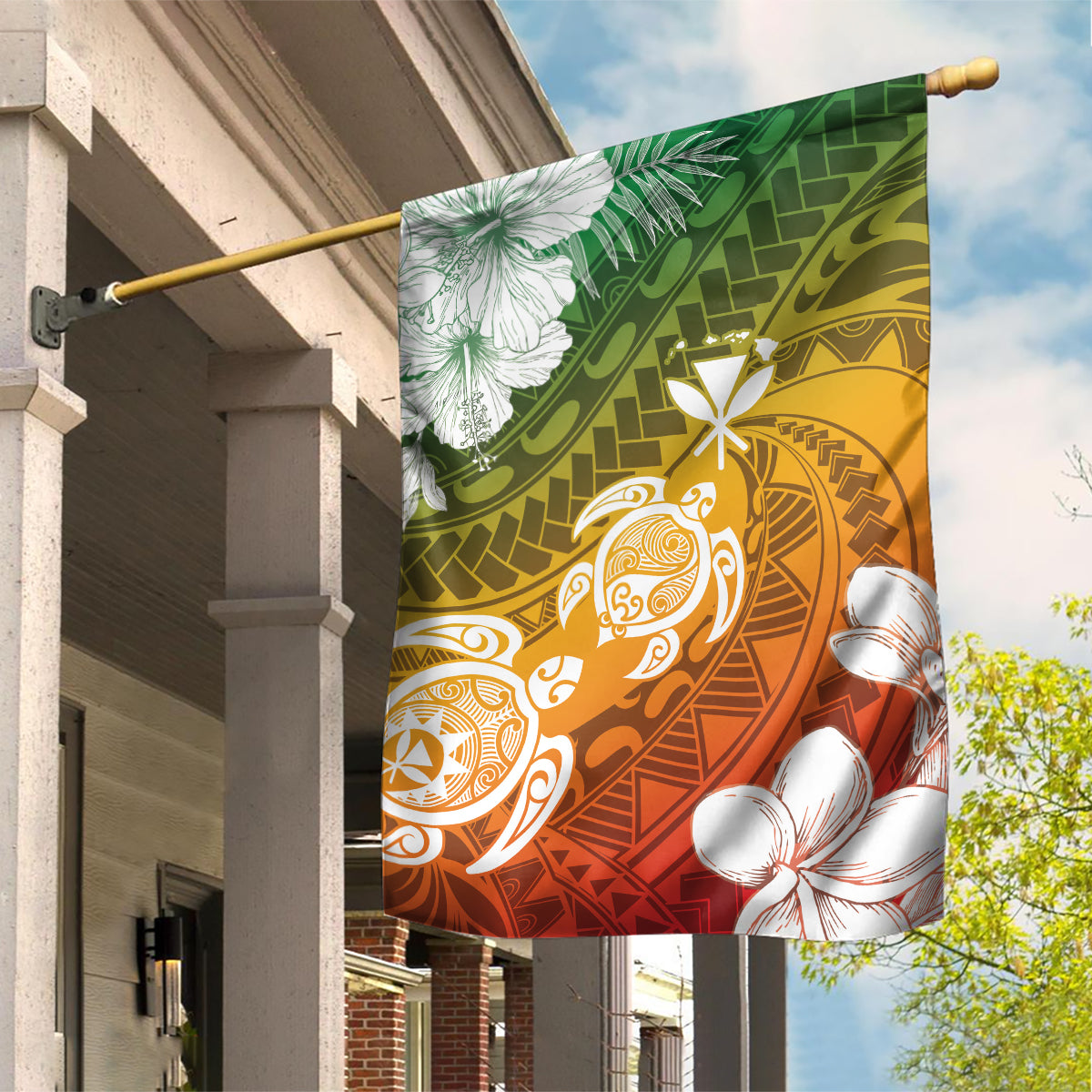 Kanaka Maoli Hawaii Flag Day Garden Flag Vibrant Frangipani LT7 House Flag Colorful - Polynesian Pride